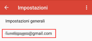 Voce delle impostazioni gmail