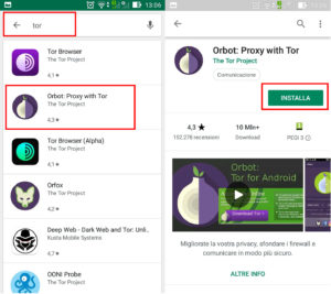 installazione app tor google play android
